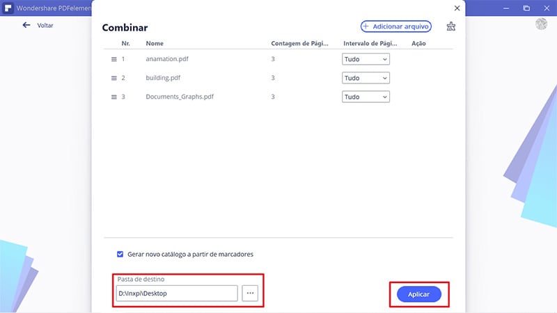 criar um pdf a partir de vários pdfs