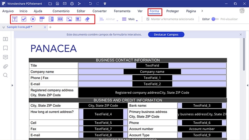 criar formulário em pdf