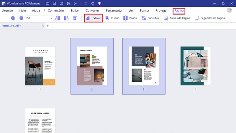 extrair páginas