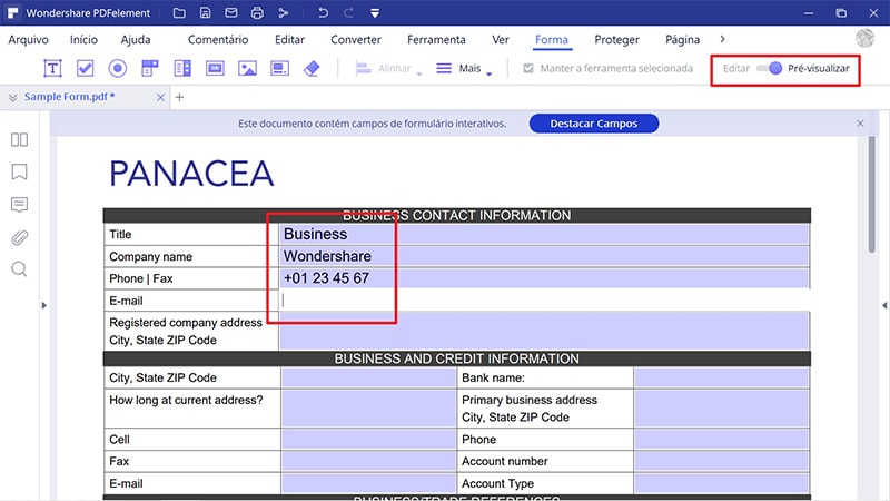 como você pode converter um arquivo pdf num formulário preenchível