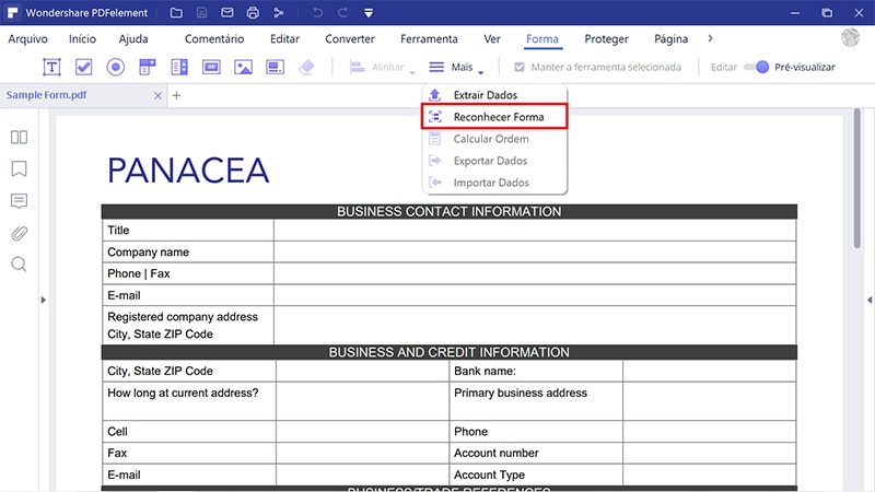 digiltar em formulário pdf