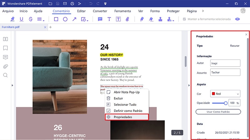 Como alterar a cor de realce num pdf