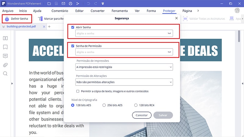 como proteger com senha adobe pdf