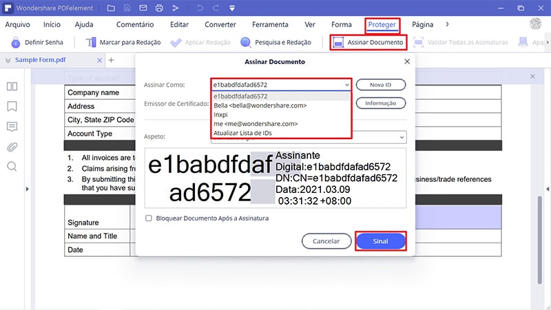 como assinar eletronicamente um documento word