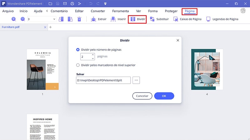 páginas separadas em pdf no windows