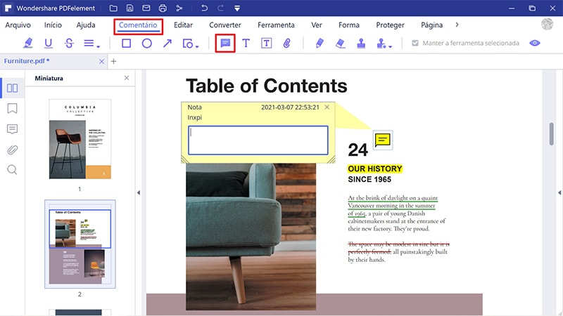 como adicionar notas adesivas num pdf