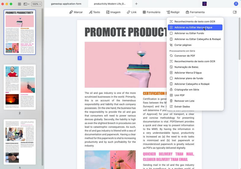 add watermark to pdf mac