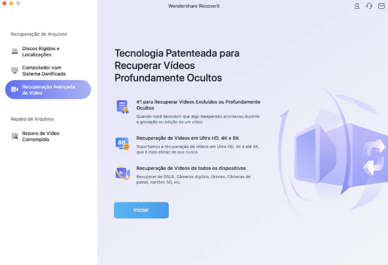 recuperação de vídeo avançada mac
