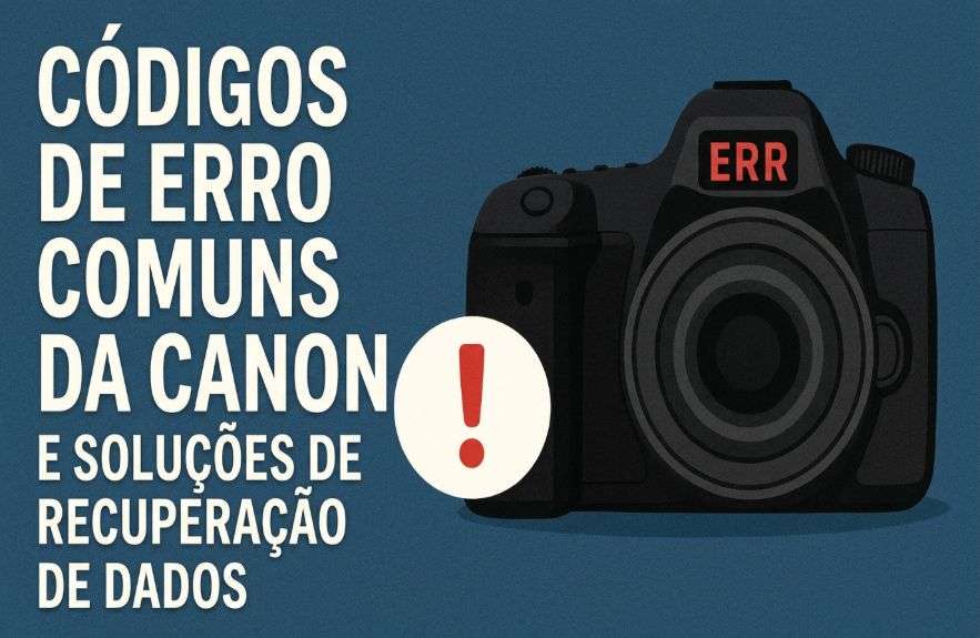 Câmera Canon exibindo mensagem de erro durante o uso