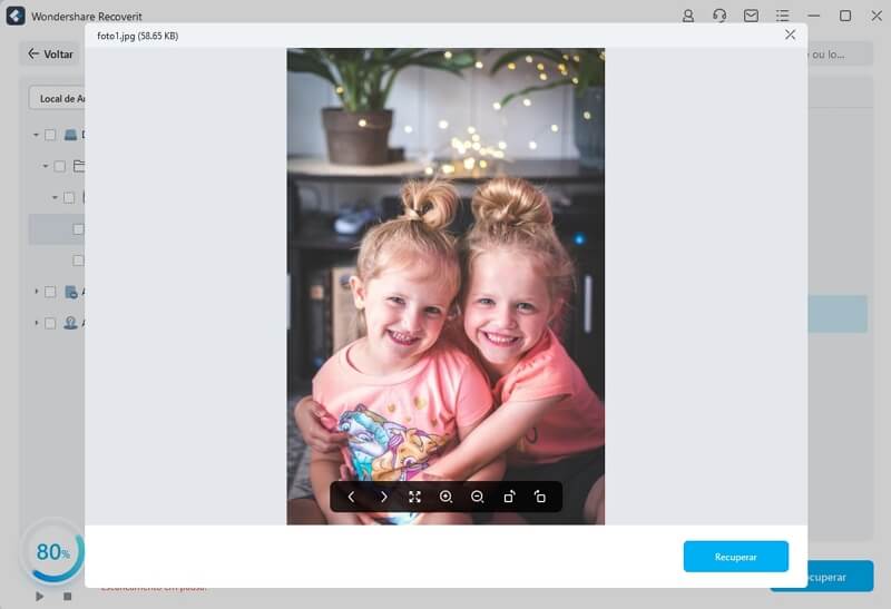 pré-visualizar fotos recuperadas