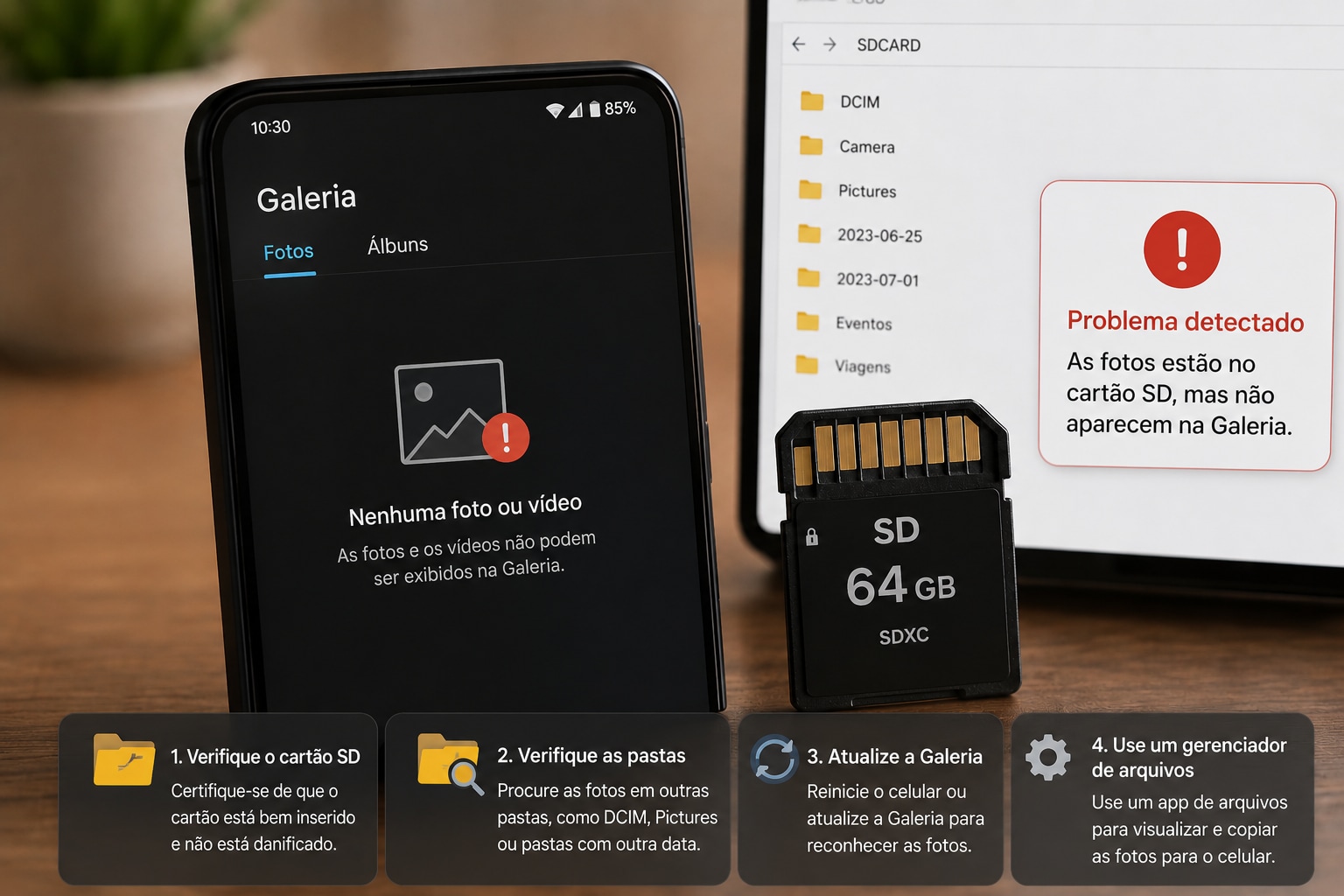Fotos do cartão de memória não aparecem na Galeria do Android