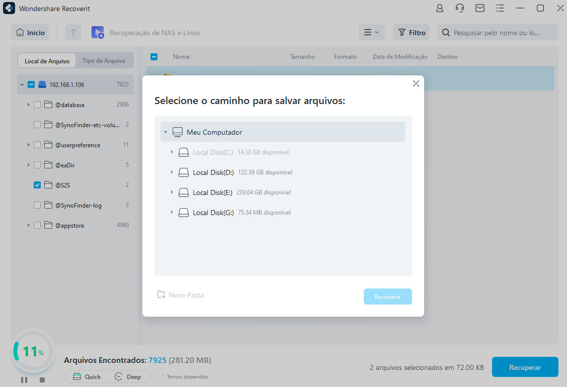 pré-visualize e recupere dados de drives nas