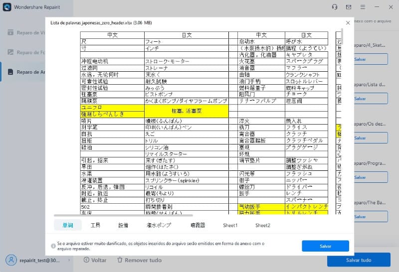 arquivo corrompido excel como recuperar