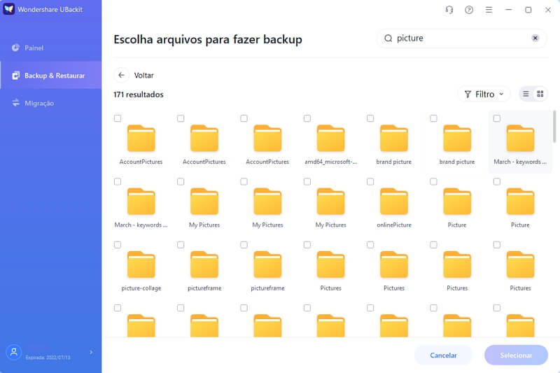 opção de busca