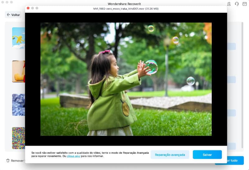 visualização de reparo de vídeo mac