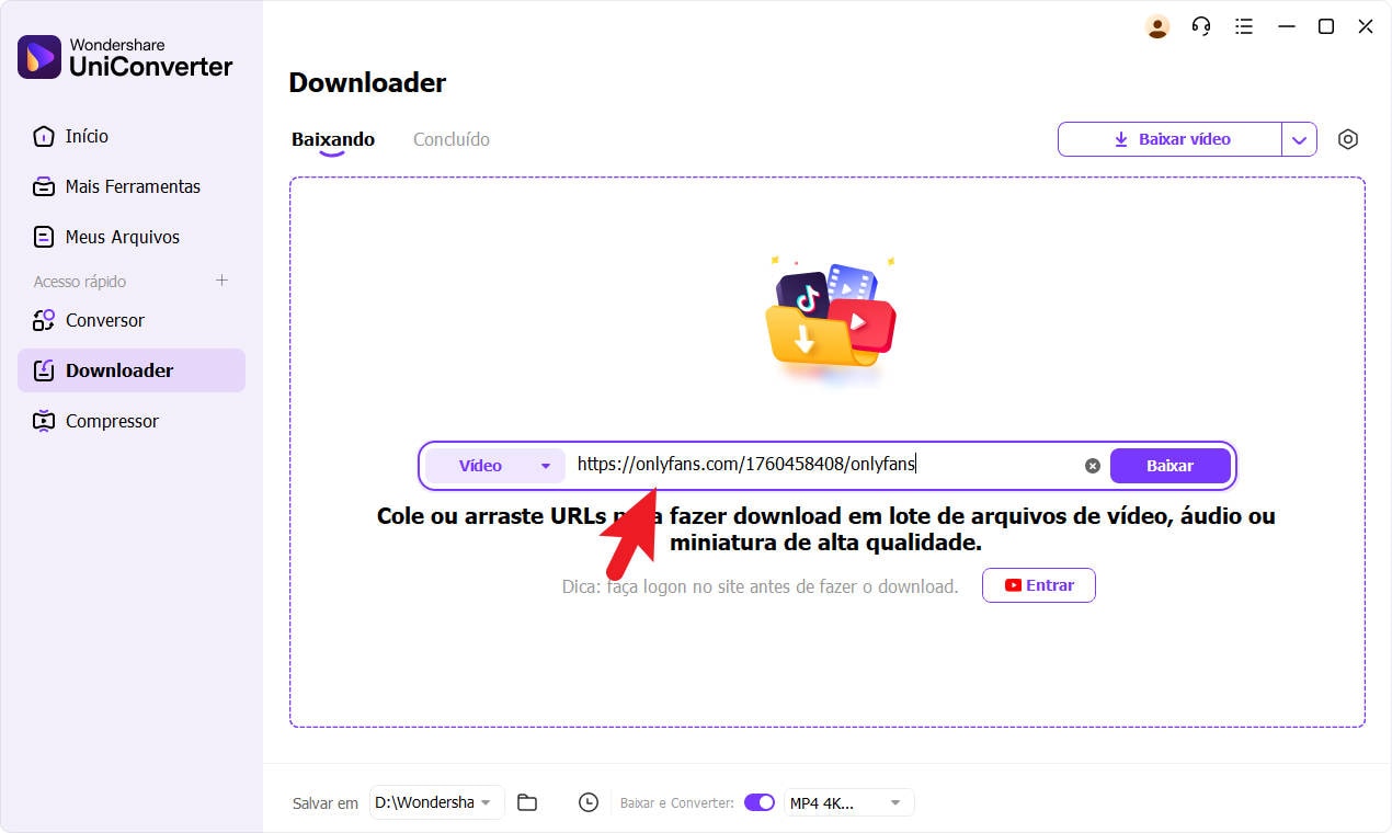 baixar video com uniconverter