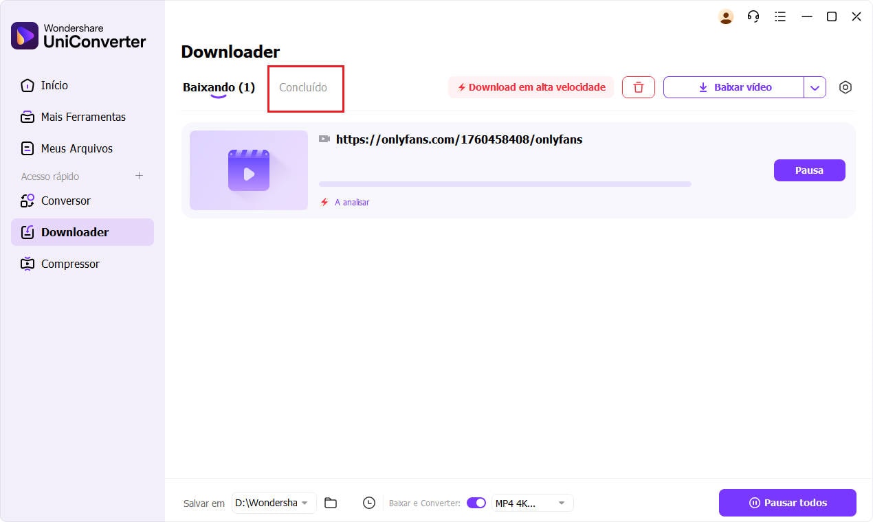 baixar video com uniconverter