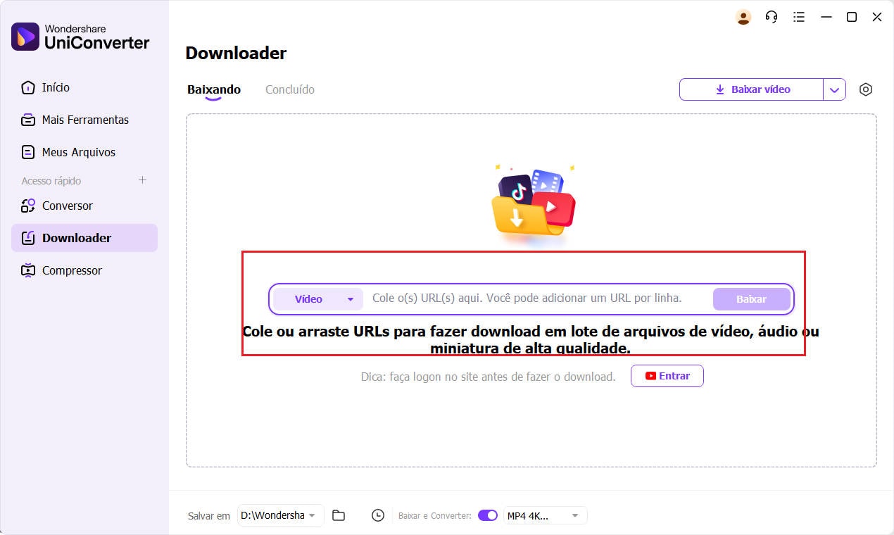 baixar video com uniconverter