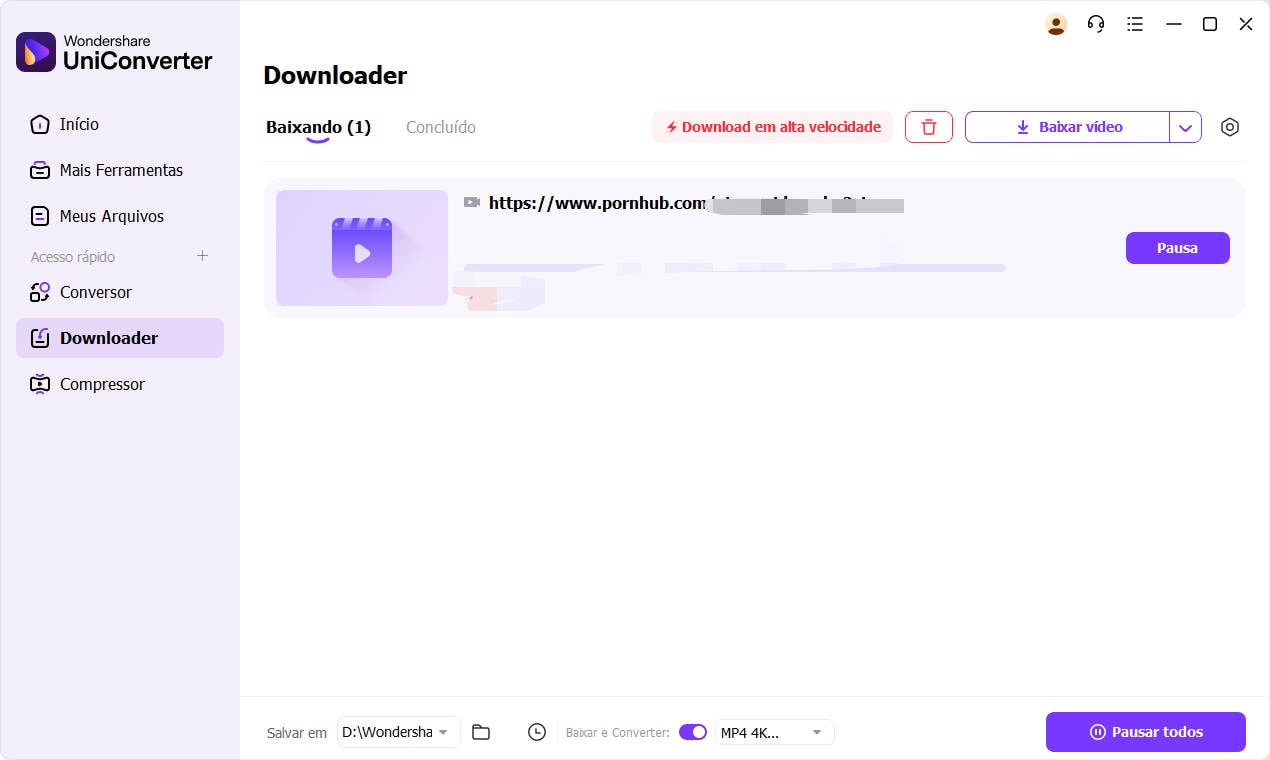 baixar video com uniconverter