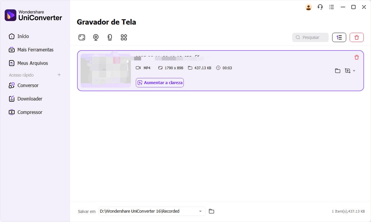 gravador uniconverter concluido