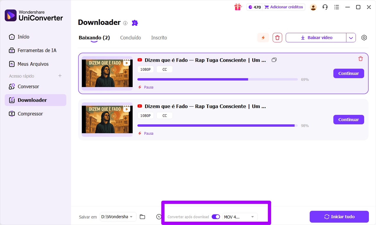 dicas para baixar vídeos — baixar e converter automaticamente