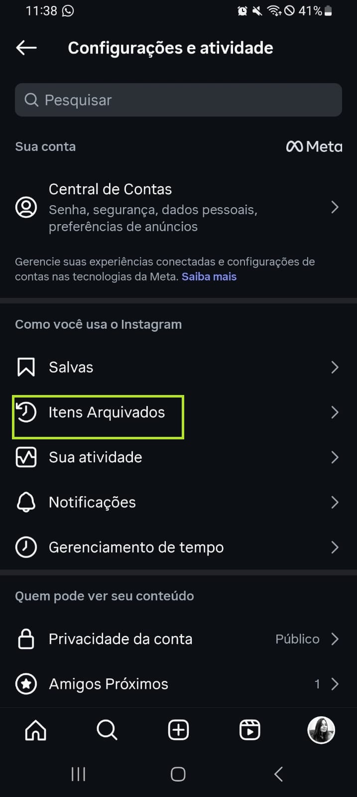 Arquivo do Instagram