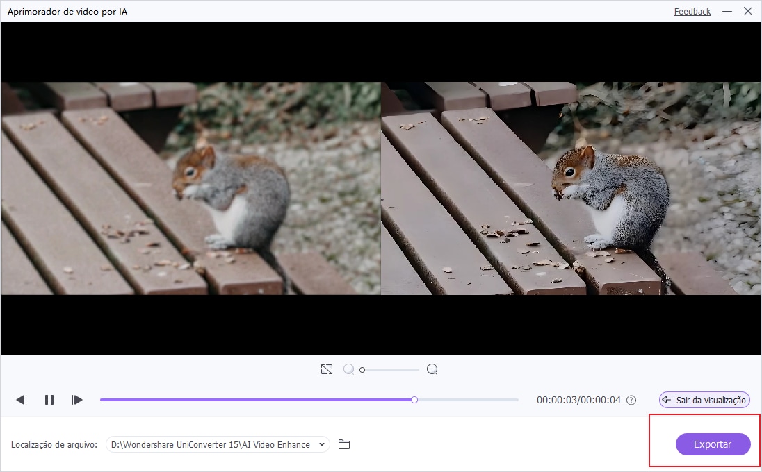 Visualize e exporte seu vídeo final